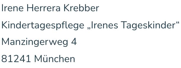 Anschrift der Kindertagespflege
