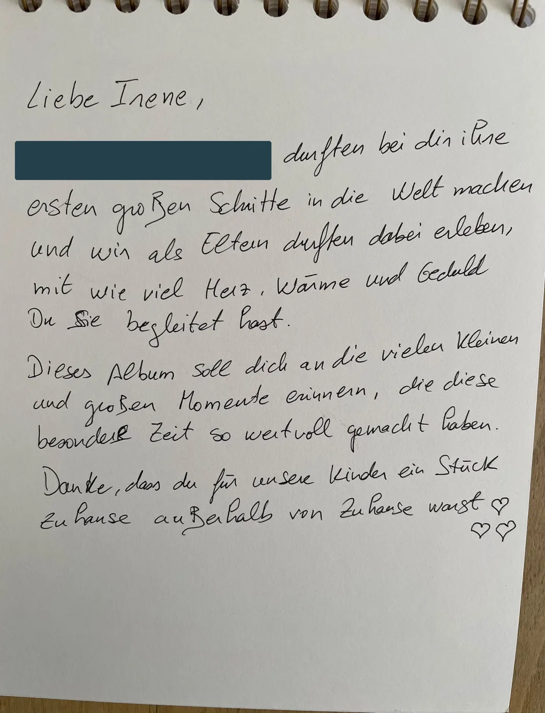 Referenz von Eltern von drei Kindern